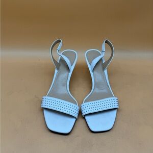 Michael Kors Sling back Kitten Heel Sandals Open Toe Women’s 9M white